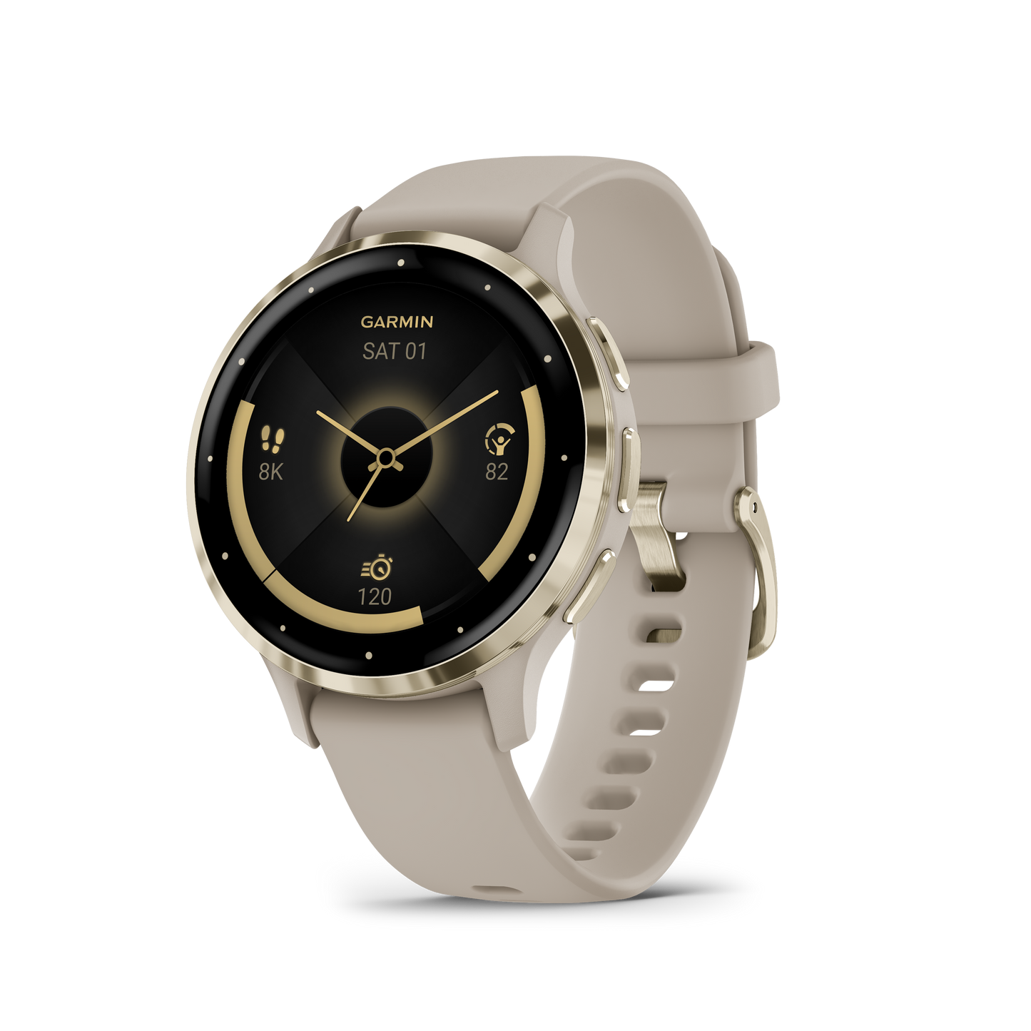 Venu 3S - 41 mm - Soft Gold Stainless Steel Bezel with French Gray Case and Silicone Band