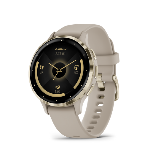 Venu 3S - 41 mm - Soft Gold Stainless Steel Bezel with French Gray Case and Silicone Band