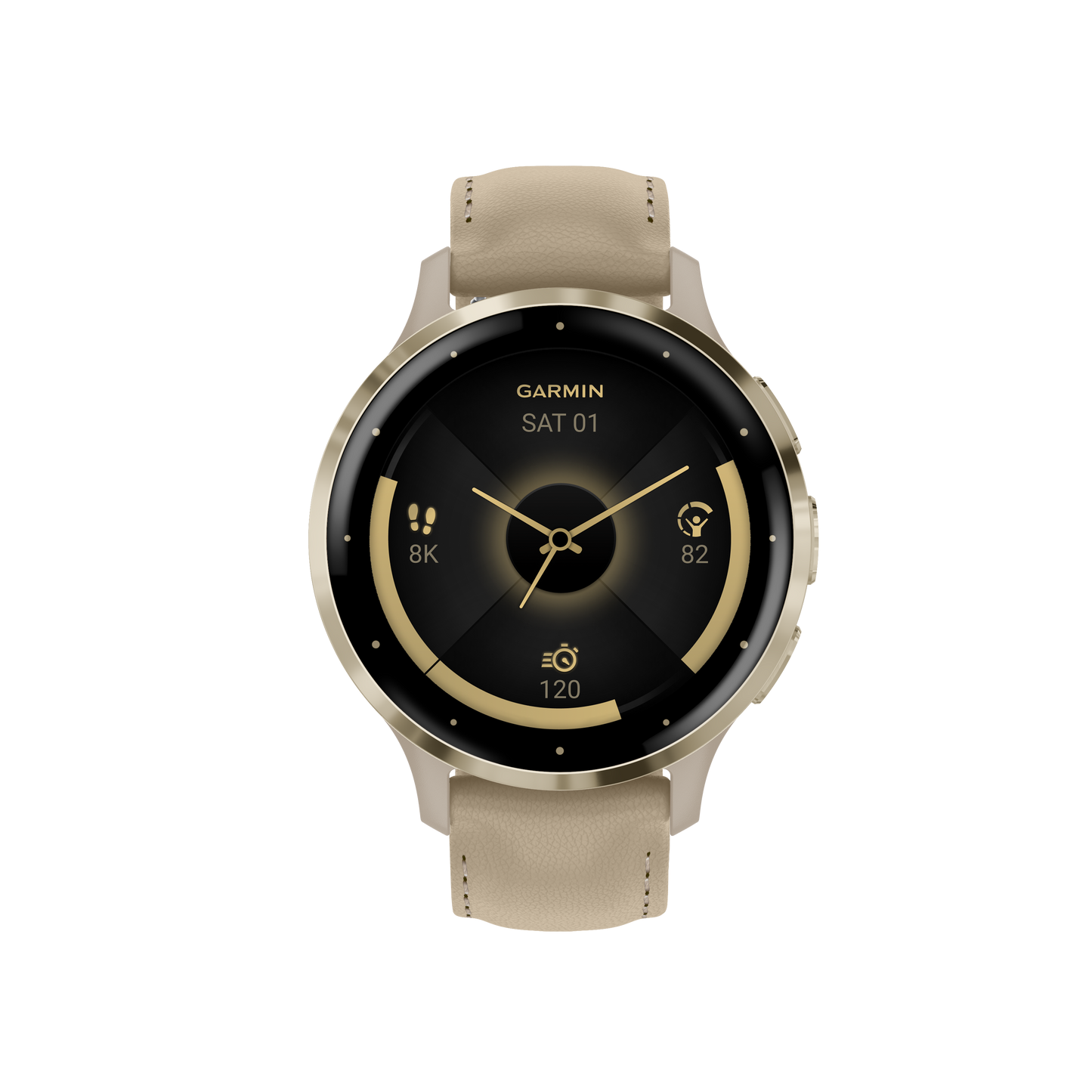 Venu 3S - 41 mm - Soft Gold Stainless Steel Bezel with French Gray Case and Silicone Band