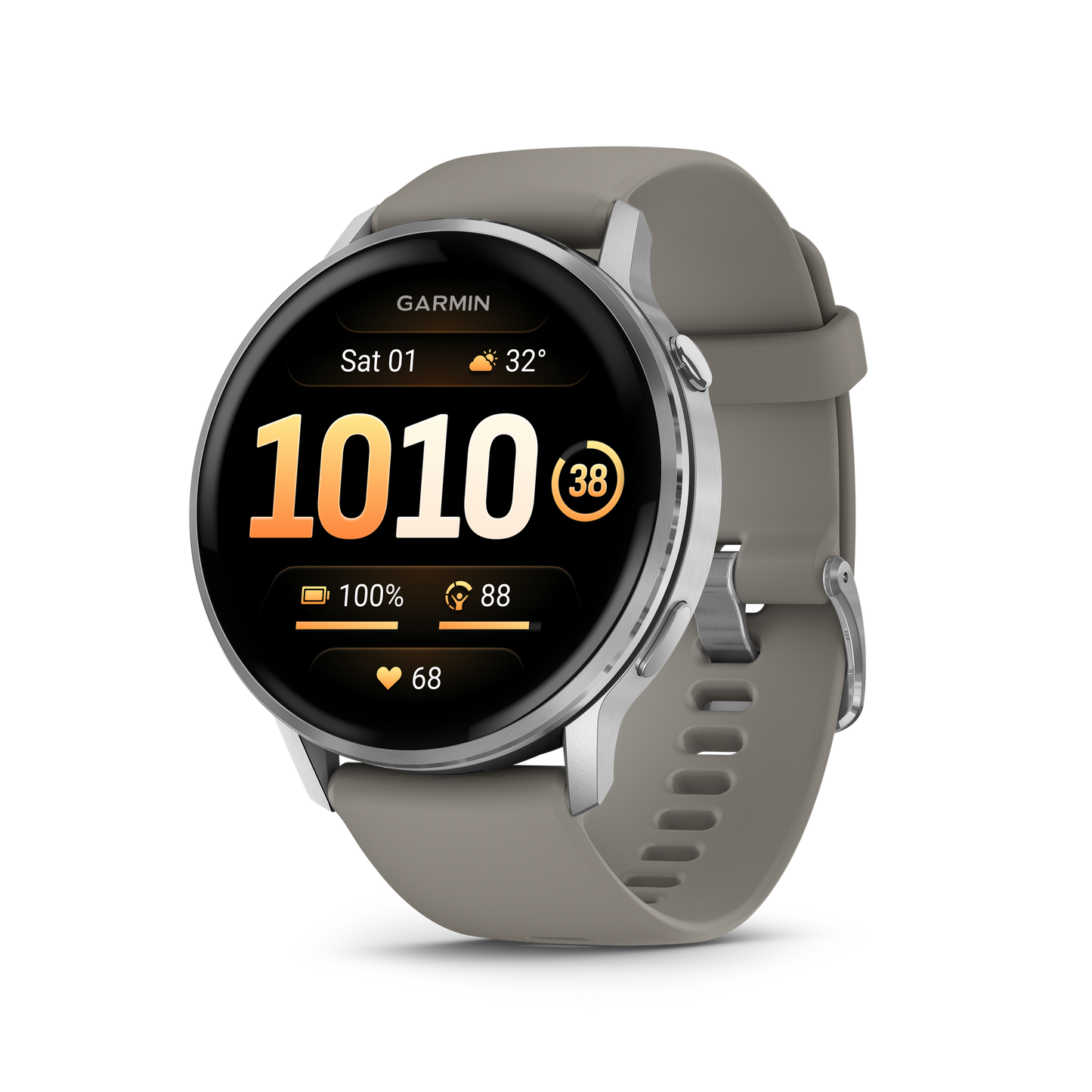 Venu® 4 – 45 mm, Silver with Silver Gray Silicone Band