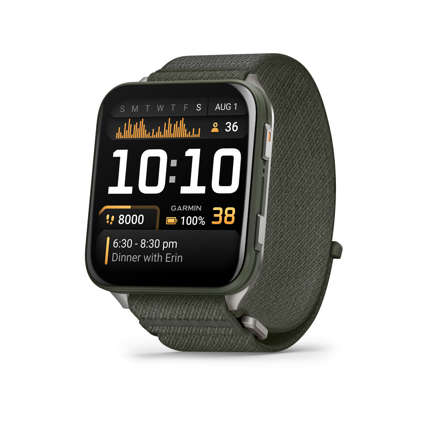 Venu® X1, Moss with Titanium Caseback and Moss ComfortFit Nylon Band