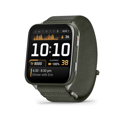 Venu® X1, Moss with Titanium Caseback and Moss ComfortFit Nylon Band