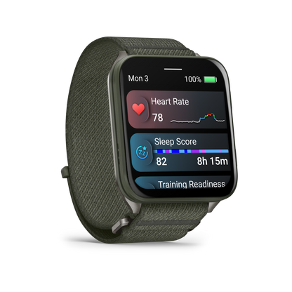 Venu® X1, Moss with Titanium Caseback and Moss ComfortFit Nylon Band