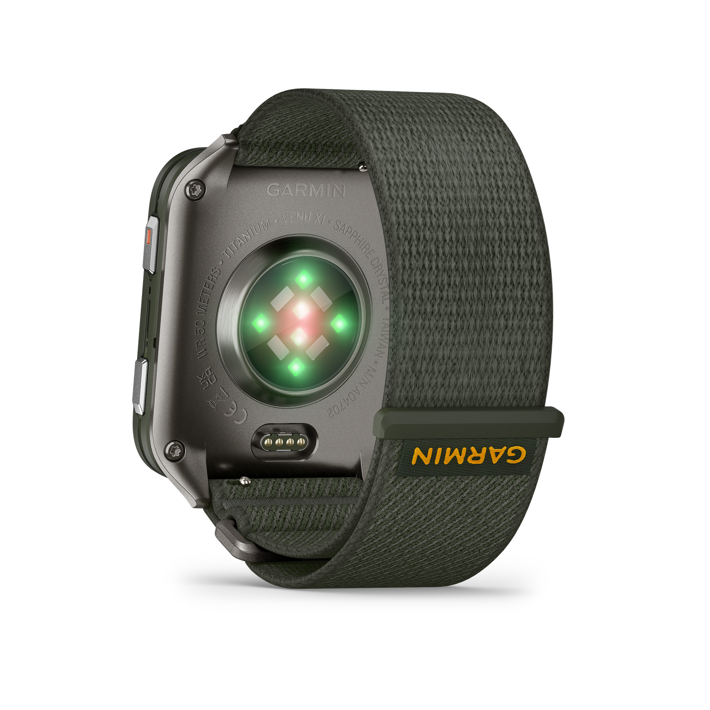Venu® X1, Moss with Titanium Caseback and Moss ComfortFit Nylon Band