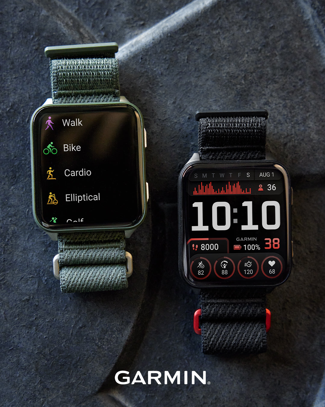 Venu® X1, Moss with Titanium Caseback and Moss ComfortFit Nylon Band