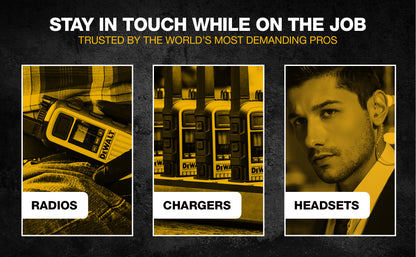 Dewalt Heavy Duty DXFRS800 GMRS Walkie Talkie with Surveillance Headsets - 4 Pack