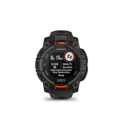 Instinct 3 – 45 mm, Solar, Black with black silicone band