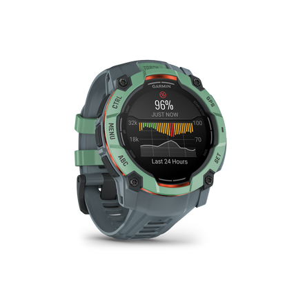 Instinct 3 – 50 mm, AMOLED, Neo tropic with twilight silicone band