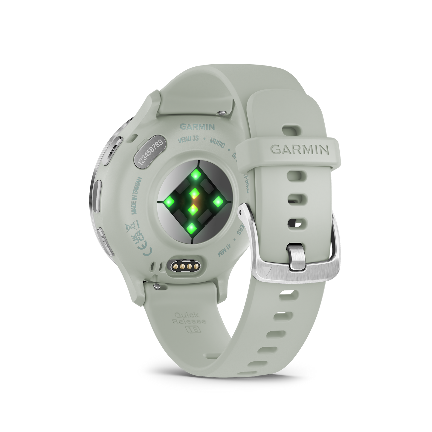 Venu 3S - 41 mm - Silver Stainless Steel Bezel with Sage Gray Case and Silicone Band