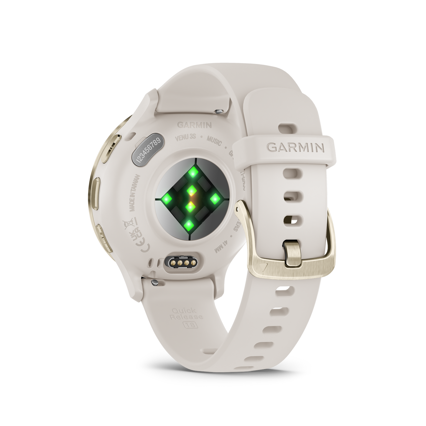 Venu 3S  - 41 mm - Soft Gold Stainless Steel Bezel with Ivory Case and Silicone Band